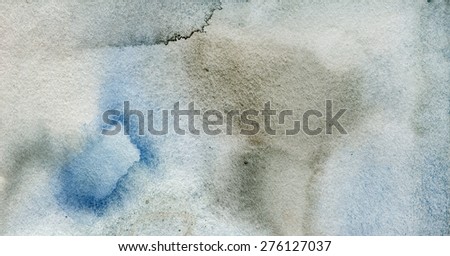 Blue and gray watercolor background. Abstract hand paint art in pastel tones.