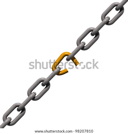 Chain with broken link