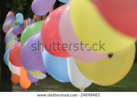 garland of colored balloons