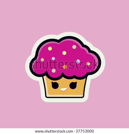 stock vector Vector Cute cupcake icon