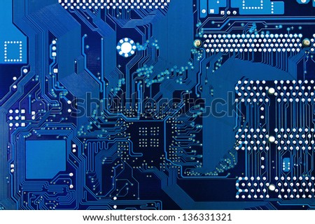 Dark blue circuit board.