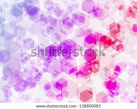 Purple-red hexagon bokeh background.