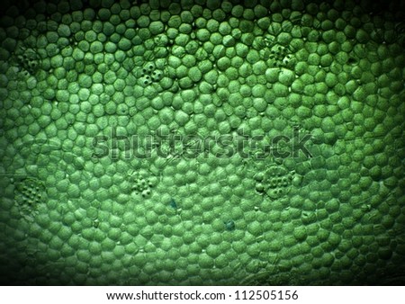 Green polystyrene foam texture or background