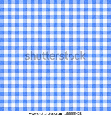 Blue Gingham Tablecloth Background Or Texture