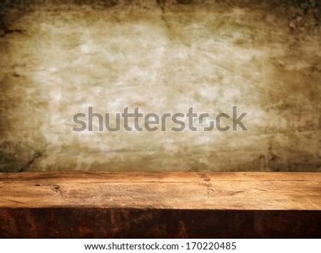 empty wooden table for product display montages