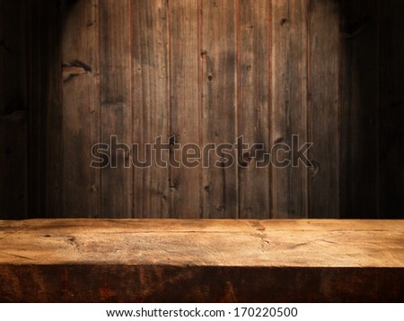 Empty Wooden Table For Product Display Montages