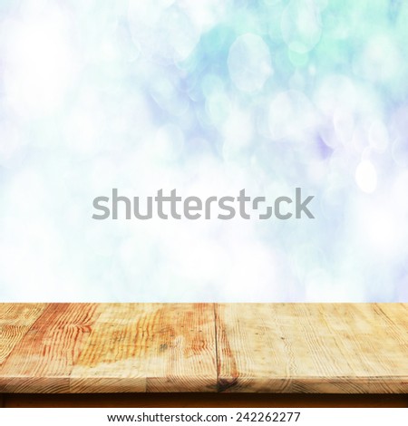 Empty table for display montages
