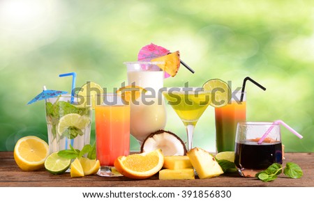 Selection of summer drinks