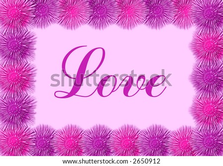 love card with pink flowers