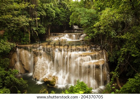 Houy Maekamint Water Fall is a greatest beautiful waterfall in Kanchanaburi Provice, Thailand.