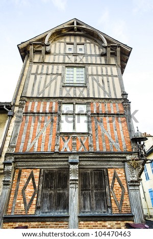 Bar-sur-Seine (Aube, Burgundy, France) - Exterior of ancient half-timbered house