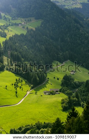 Val Passiria (Bolzano, Trentino Alto Adige, Italy) at summer. Cottages