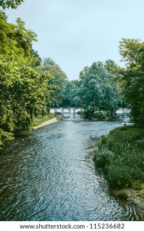 Lambro river in the Monza Park (Milan, Lombardy, Italy) at summer
