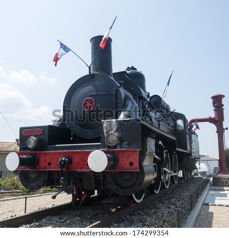 Old locomotive (steam engine) in Var (Provence-Alpes-Cote d\'Azur, France)