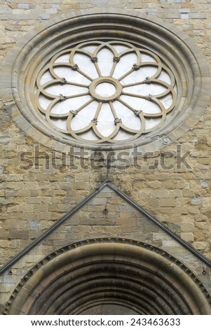 Sansepolcro (Arezzo, Tuscany, Italy): facade of the medieval cathedral
