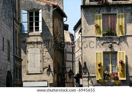Arles, Provence, France, Ancient houses in the afternoon