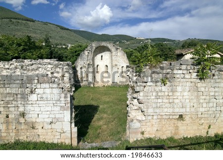 Ruined church at Campitello sul Clitunno, near Foligno (Perugia, Umbria, Italy)