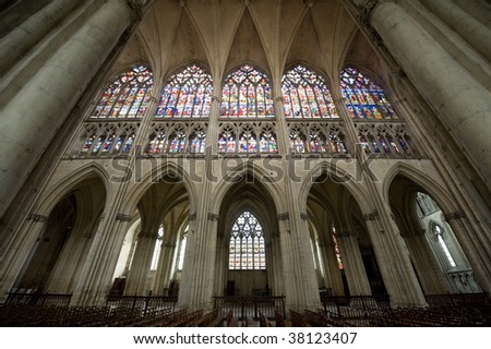 Troyes (Aube, Champagne-Ardenne, France) - Interior of the ancient cathedral, in gothic style