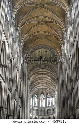 Rouen (Seine-Maritime, Haute-Normandie, France) - Interior of the cathedral, in gothic style