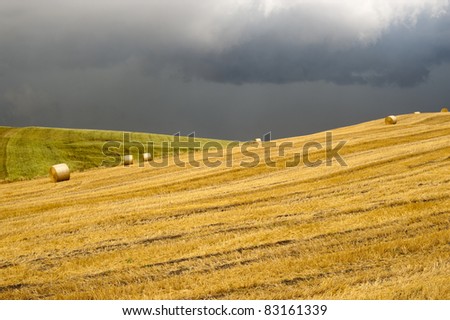 Landscape in Campania (Italy) near Benevento: a storm is coming