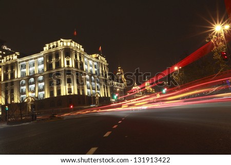 Shanghai Bund European-style buildings landscape lighting