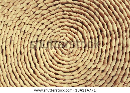 The reed leaves woven spiral shape crafts of background