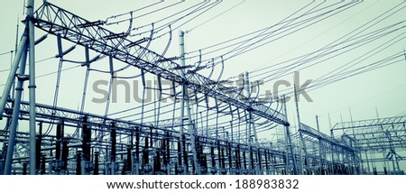 The high-voltage power transmission towers