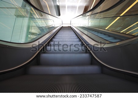 office building  interior escalators and stairs