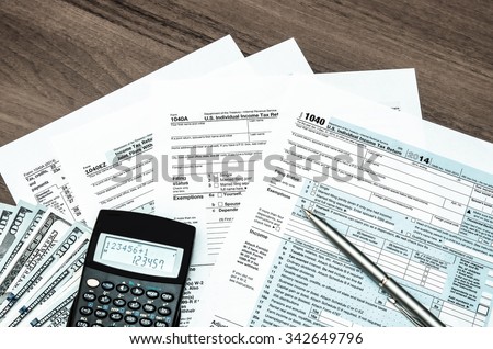 U.S. Individual income tax return. tax 1040. tinted photo