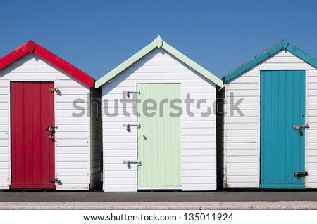 Colorful Beach Huts, Paignton, UK.