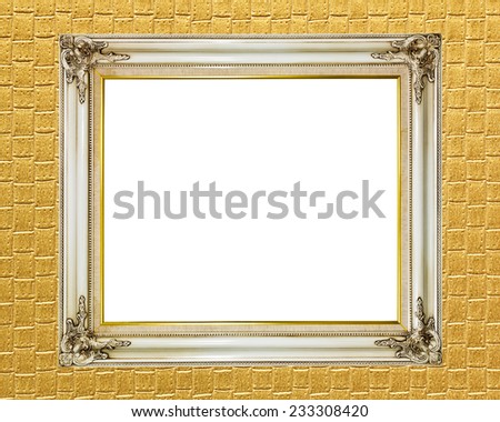 Blank old vintage frame on abstract retro wallpaper background