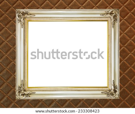 Blank old vintage frame on abstract retro wallpaper background