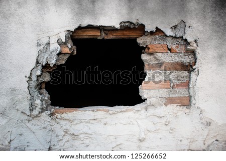 Old Concrete Wall With Broken Tiles,Use As Horror Scene