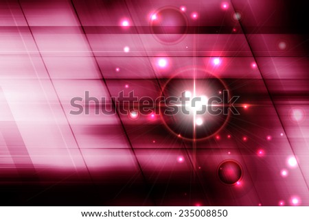 Abstract Futuristic Red Light Background With Lens Flare And Beam Light