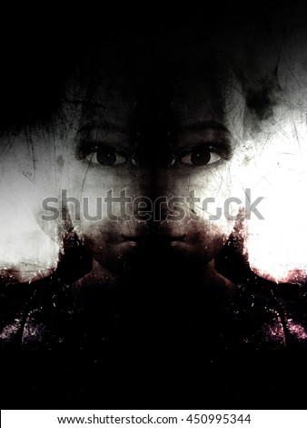 Horror mannequin,scary background for book cover