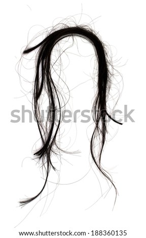 black hair isolated on white