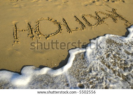Title on the sand of the beach