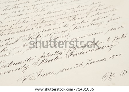 Old letter with vintage handwriting.
