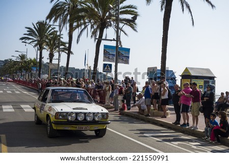 Lloret de Mar, Costa Brava, Spain - October 4, 2014: Historic car participating in the \