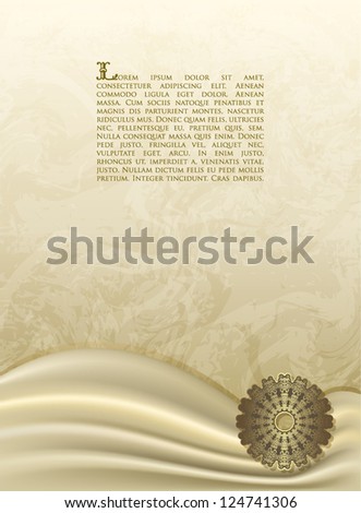 Certificate with a beige satin ribbon Certificate with a beige satin ribbon