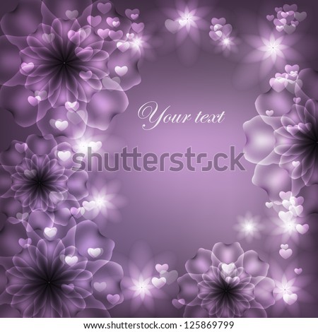 Flower frame with purple flowers