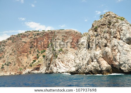 mountain rocks under the influence of time and sea water