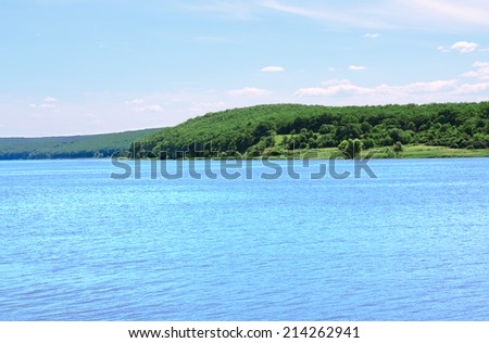 Beautiful blue water reservoir