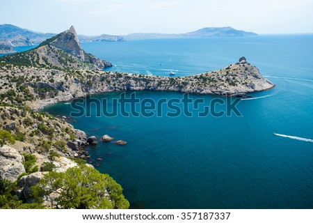 View on the Blue Bay in Crimea near the village of Novyi Svit in summer