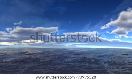 cloudy ocean landscape