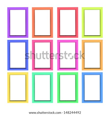 Modern plastic picture frames, isolated on white background with clipping path