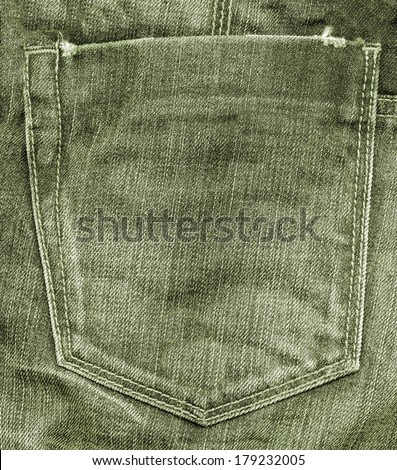 green jeans pocket