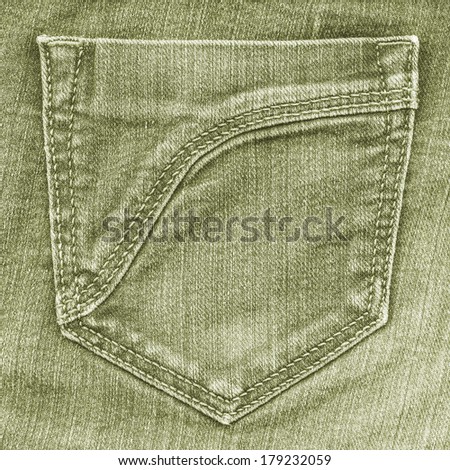 green jeans pocket
