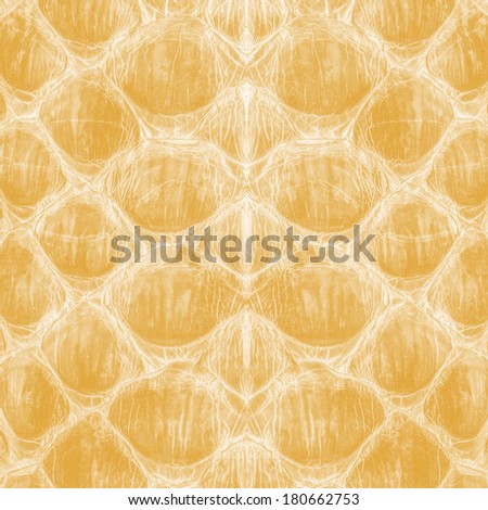 Reptile skin, yellow leather background