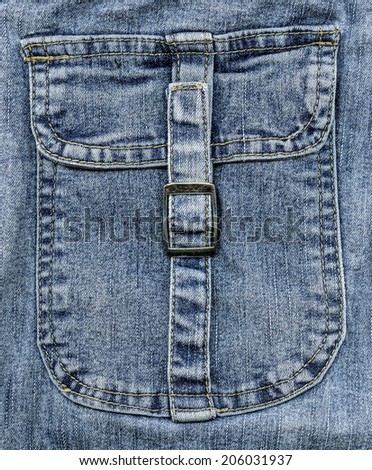 blue denim back pocket